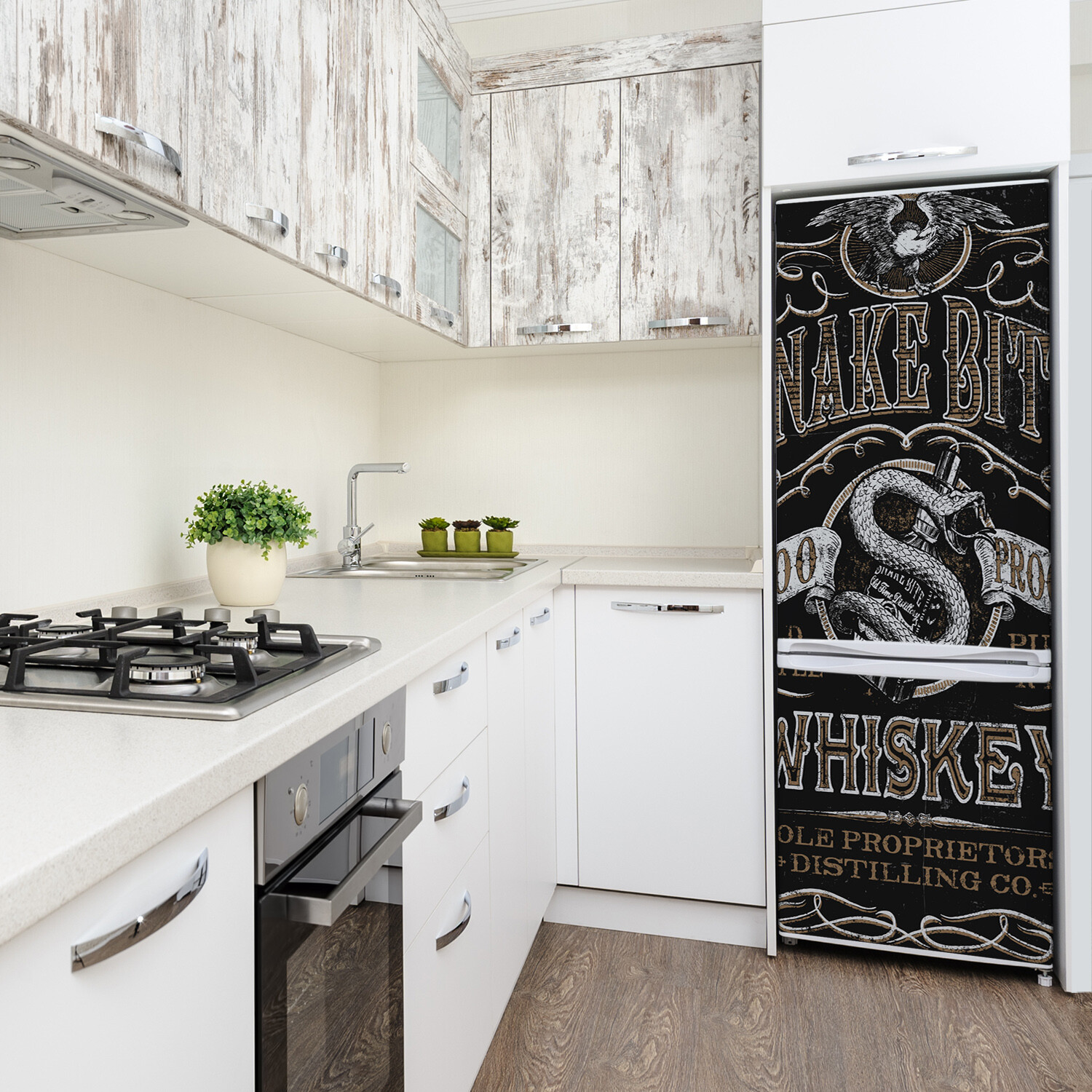 Magnet Sticker Refrigerator Wall wrap removable Peel & Stick Decal Whiskey