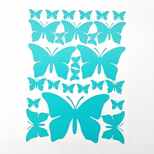 Butterfly Wall Decals Set – Purple, Pink & Turquoise Stickers for Nursery Decor,