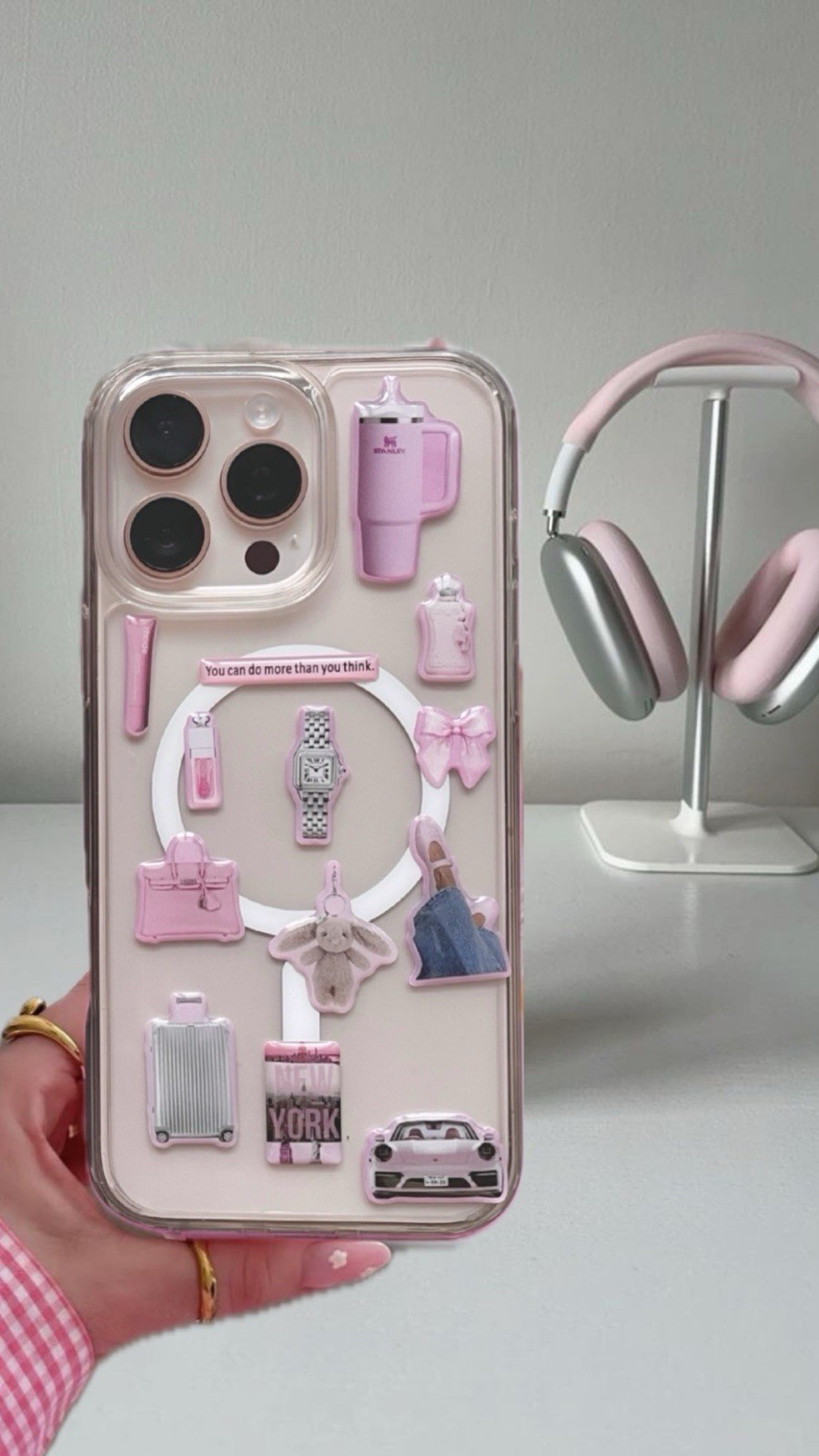3DPink Aesthetic Vinyl Stickers for Phone & Laptop | Waterproof Decals for Bottl