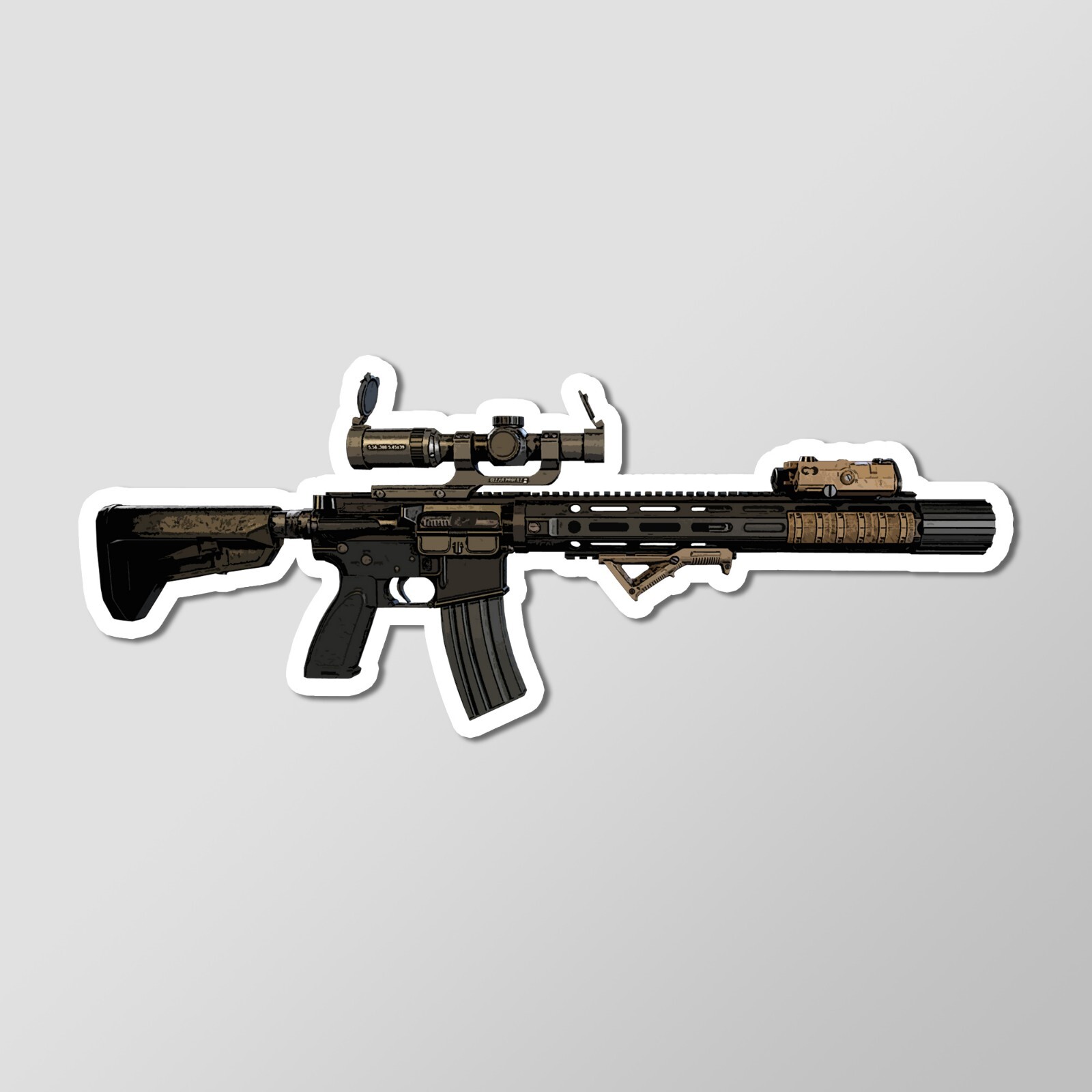 M4 RECCE Rifle Carbine Gun Art – Laptop Sticker Vinyl 4" Wide