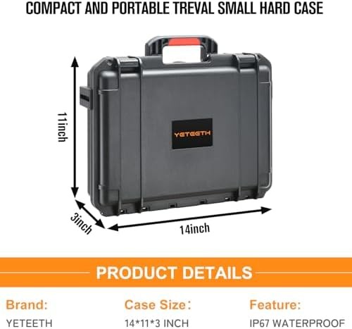 Hard Case for DJI Mini 4 Pro: Waterproof Hard Shell with Foam for DJI Drone Mini