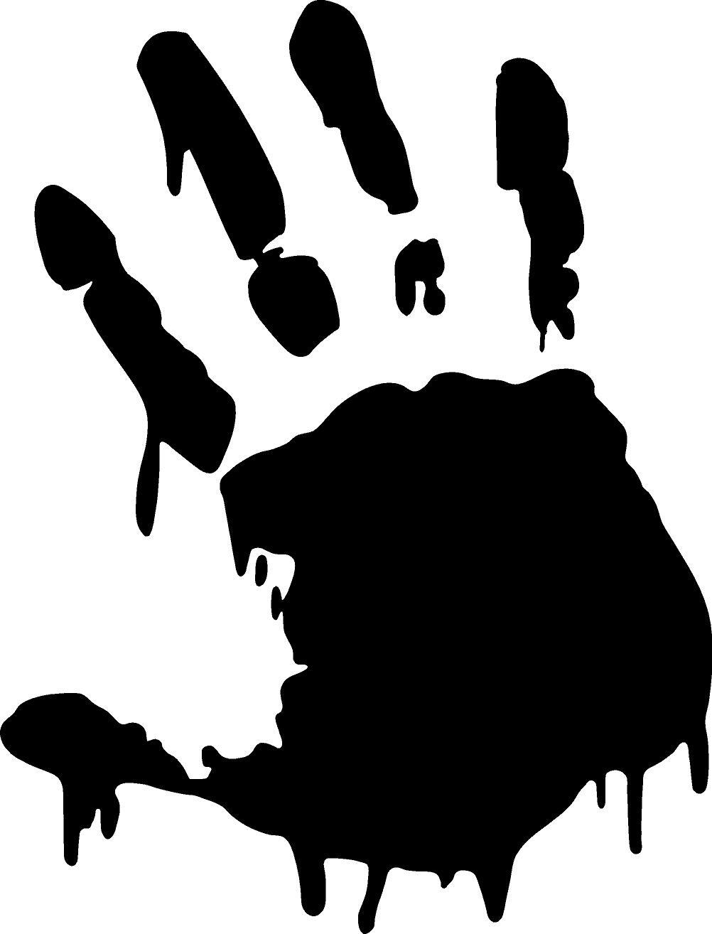 Bloody zombie hand print sticker walking dead Halloween EVIL car window decal