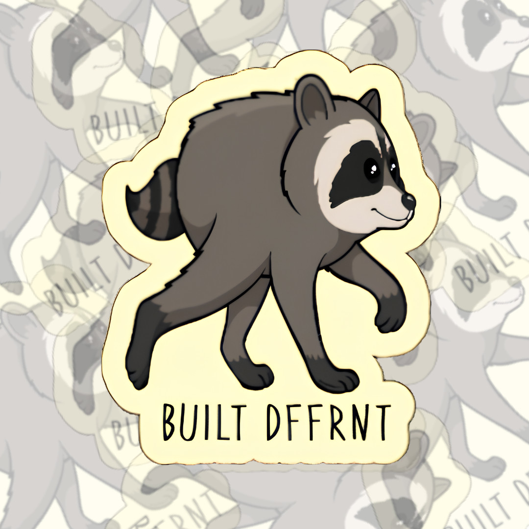 Jimothy: Built Different 3" Holographic Sticker