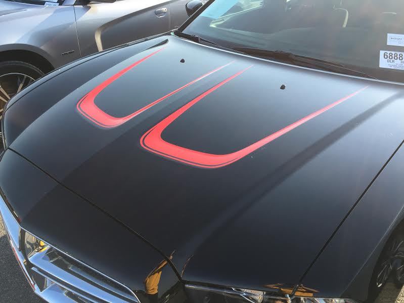 hood stripe stripes inlays decal decals fit 2011 2012 2013 2014 Dodge Charger