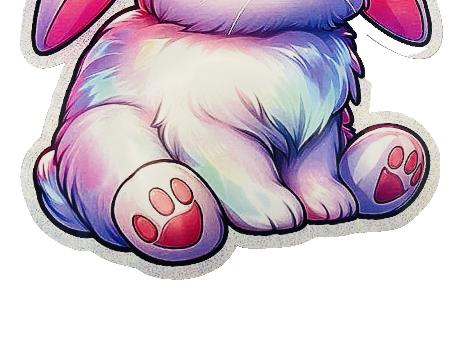 White Shiny Bunny Animal Waterproof Car Decal Wall Poster Vinyl Sticker Large