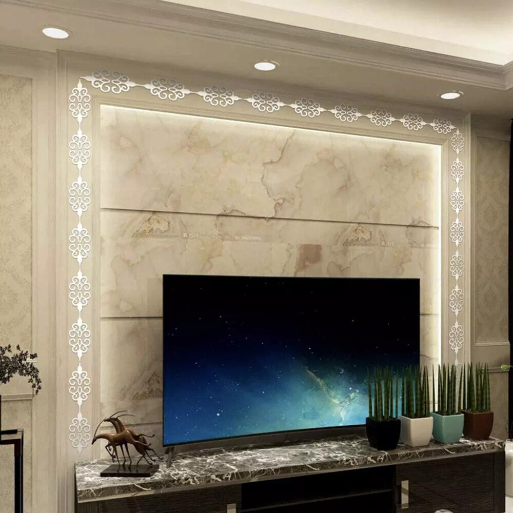 20pc 3D Acrylic Mirror Flower Wall Stickers Art Mural Decal Home Decor Removable