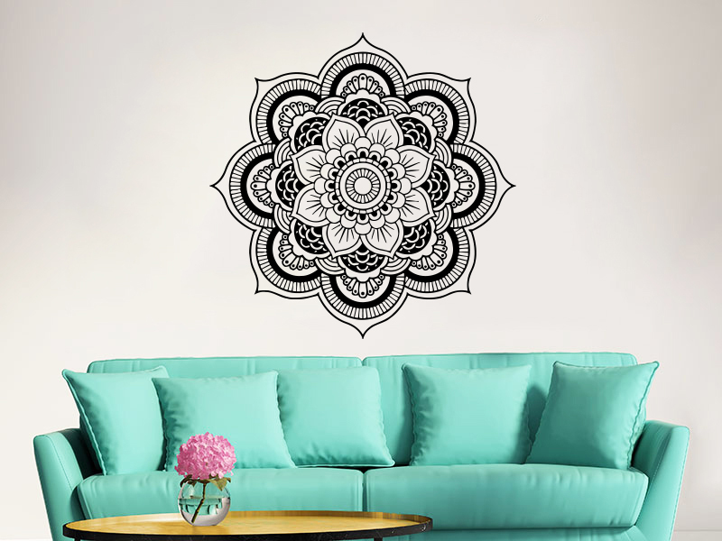 Mandala Wall Decal Yoga Vinyl Sticker Decal Namaste Lotus Boho Bedroom Decor ZX1