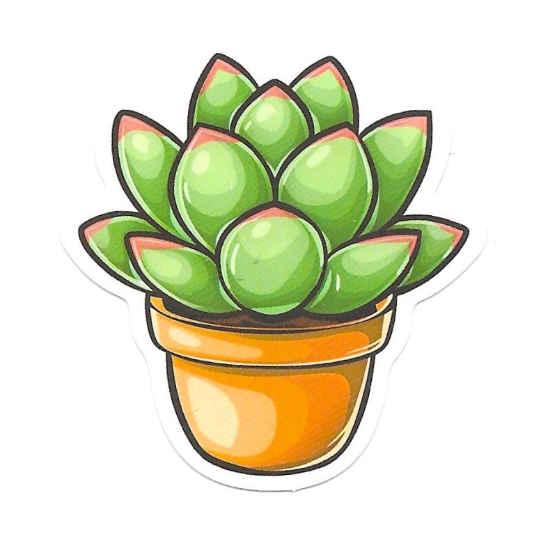 Vinyl Sticker Die Cut Echeveria Decal Succulent Rosette Plant Journal Scrapbook