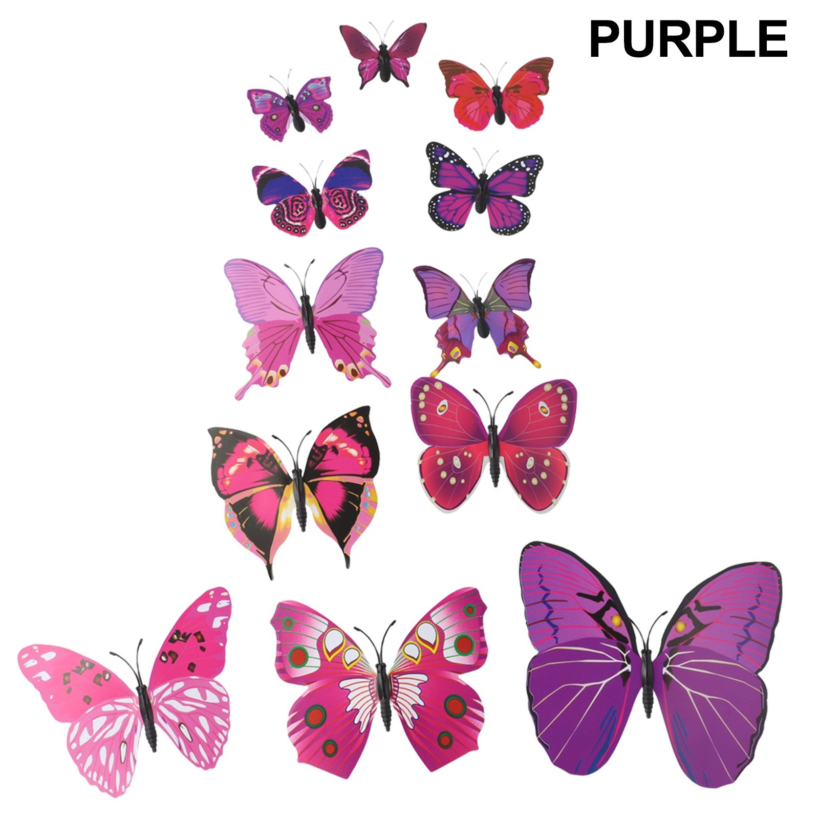 Whimsical 3D Butterfly Wall Art 12pcs Set for Living Room and Bedroom Decor