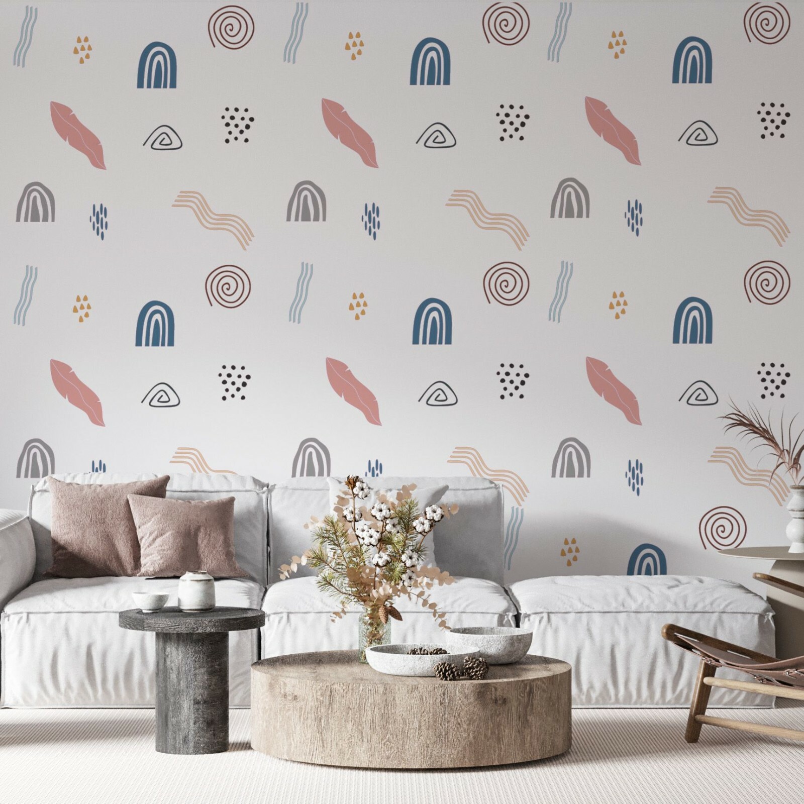 Home Patterns Decor Swirl Rainbow Striped Dots Art Design Vinyl Wall Decal Sheet