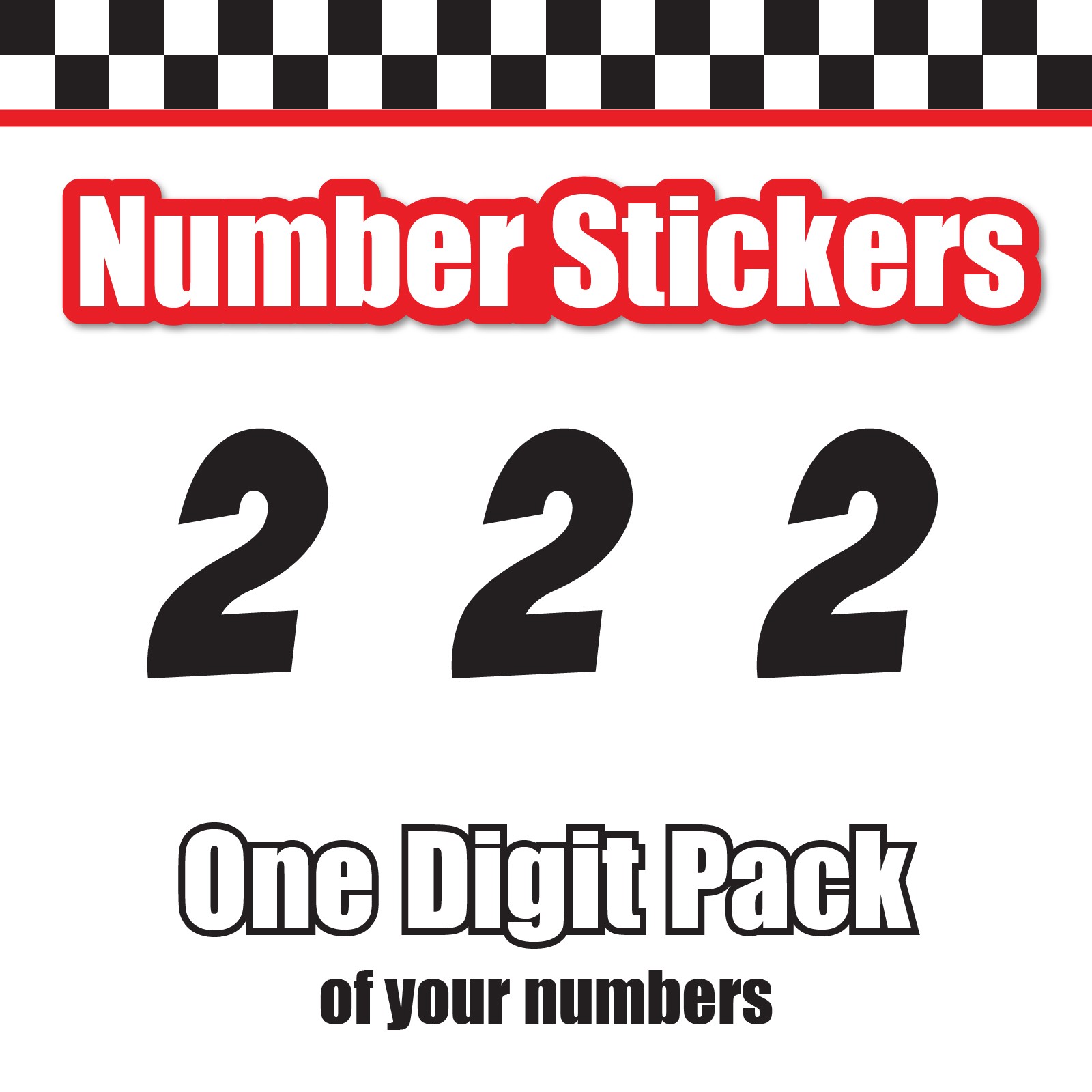 3x 3 Digit Custom Single Number Stickers Decal Locker Door Mailbox BadaBoom