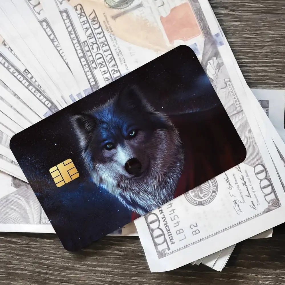 Credit card Skin Wolf | Wild Animal Debit card skins | Custom bank card Sticker