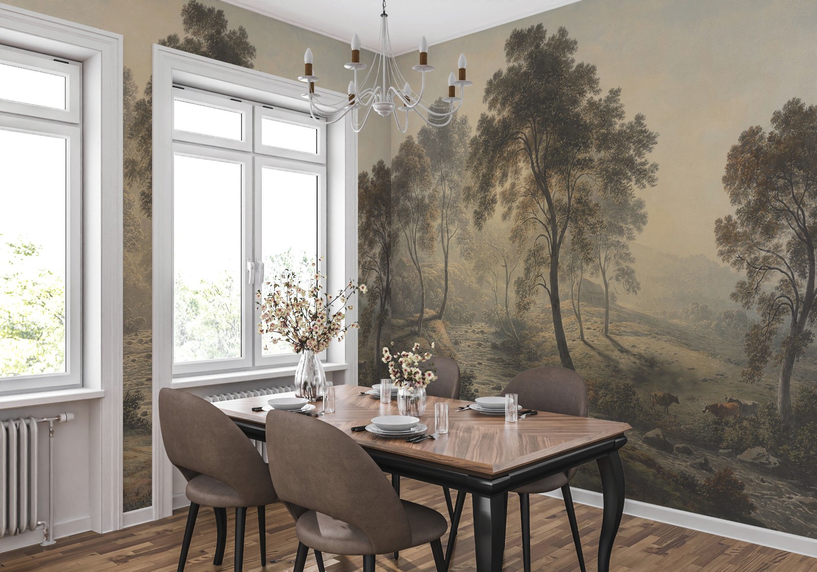 Landscape Painting – European Classical Art Wallpaper, Wall Mural, Tapestry