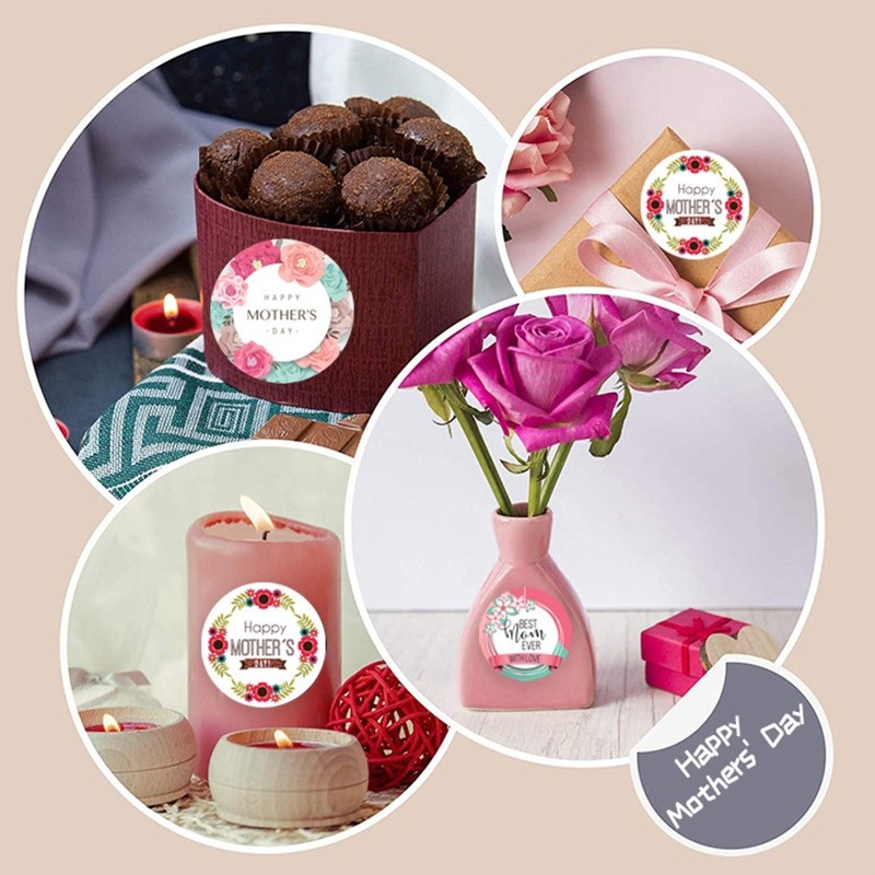 500Pcs Happy Mother s Day Sticker Decorative Wrapping Labels for Gift Packaging