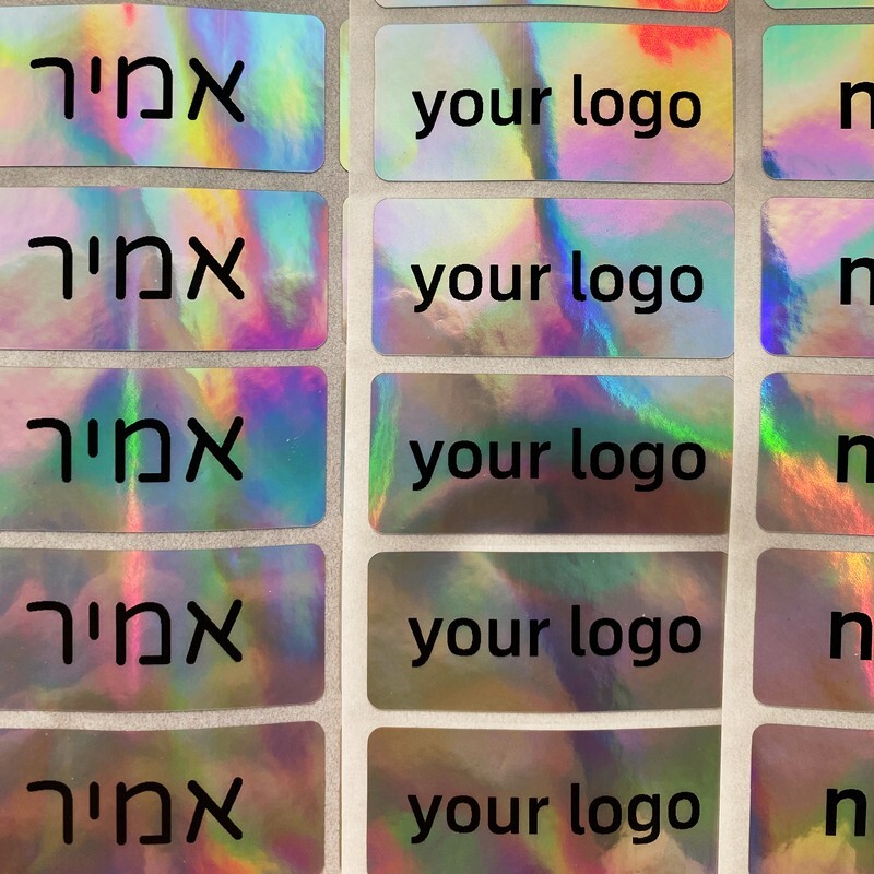 30pcs 1.8×0.7in Holographic Name stickers laser label logo/kid/Manicure/business