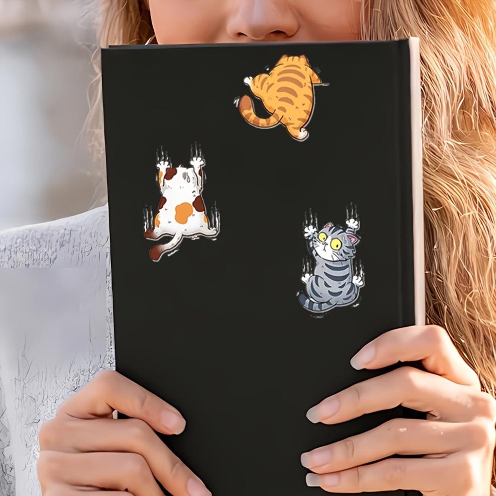 Resilient Easy-To-Apply Practical All-Occasion 3-Piece Cute Cartoon Cat Stickers