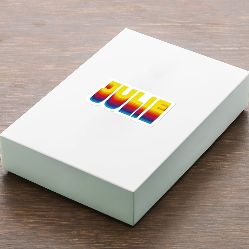 Rainbow Julie Name – Car Bumper Sticker Vinyl Art Decal
