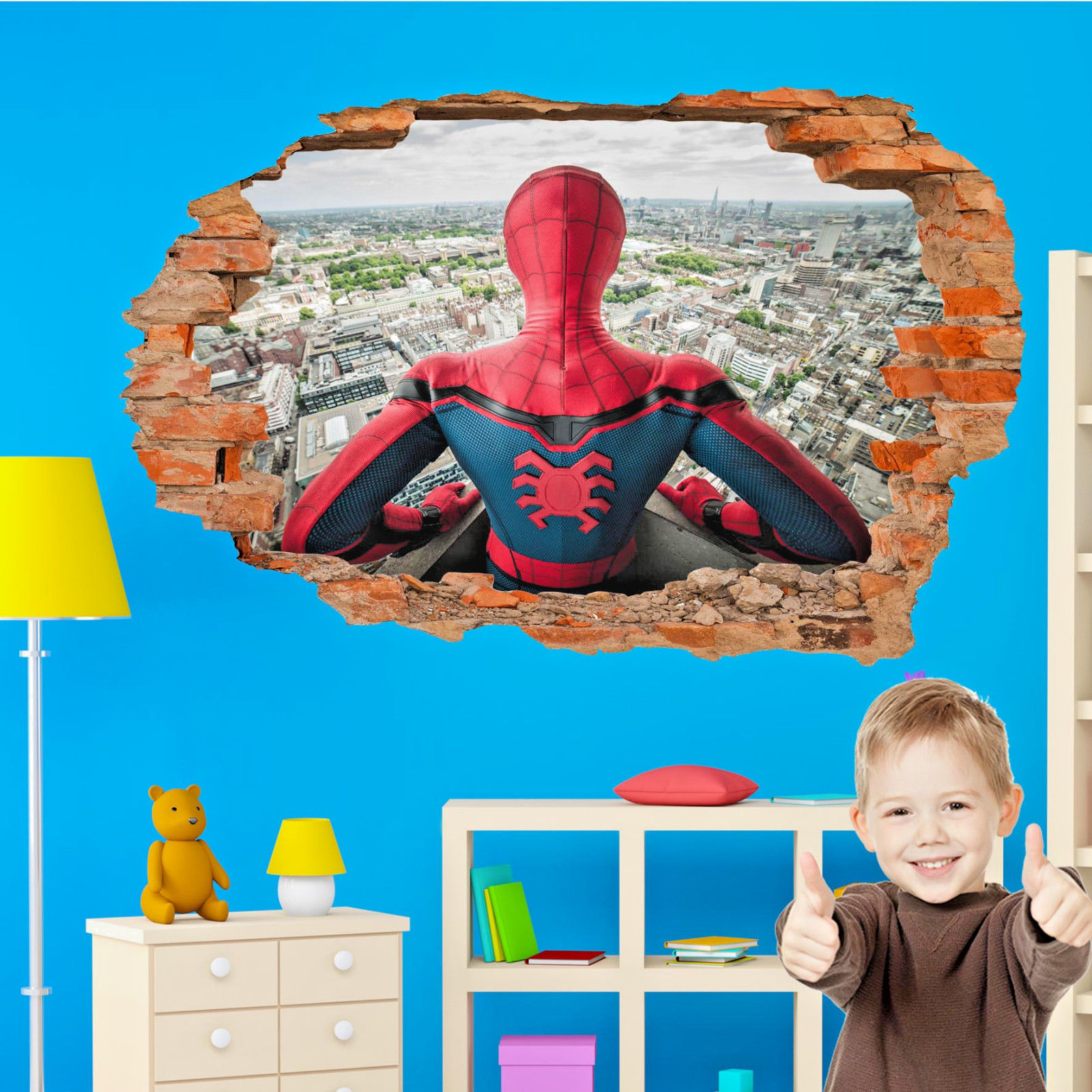 City Superhero Spiderman Wall Sticker Art Poster Mural Decal Kids Bedroom ST5