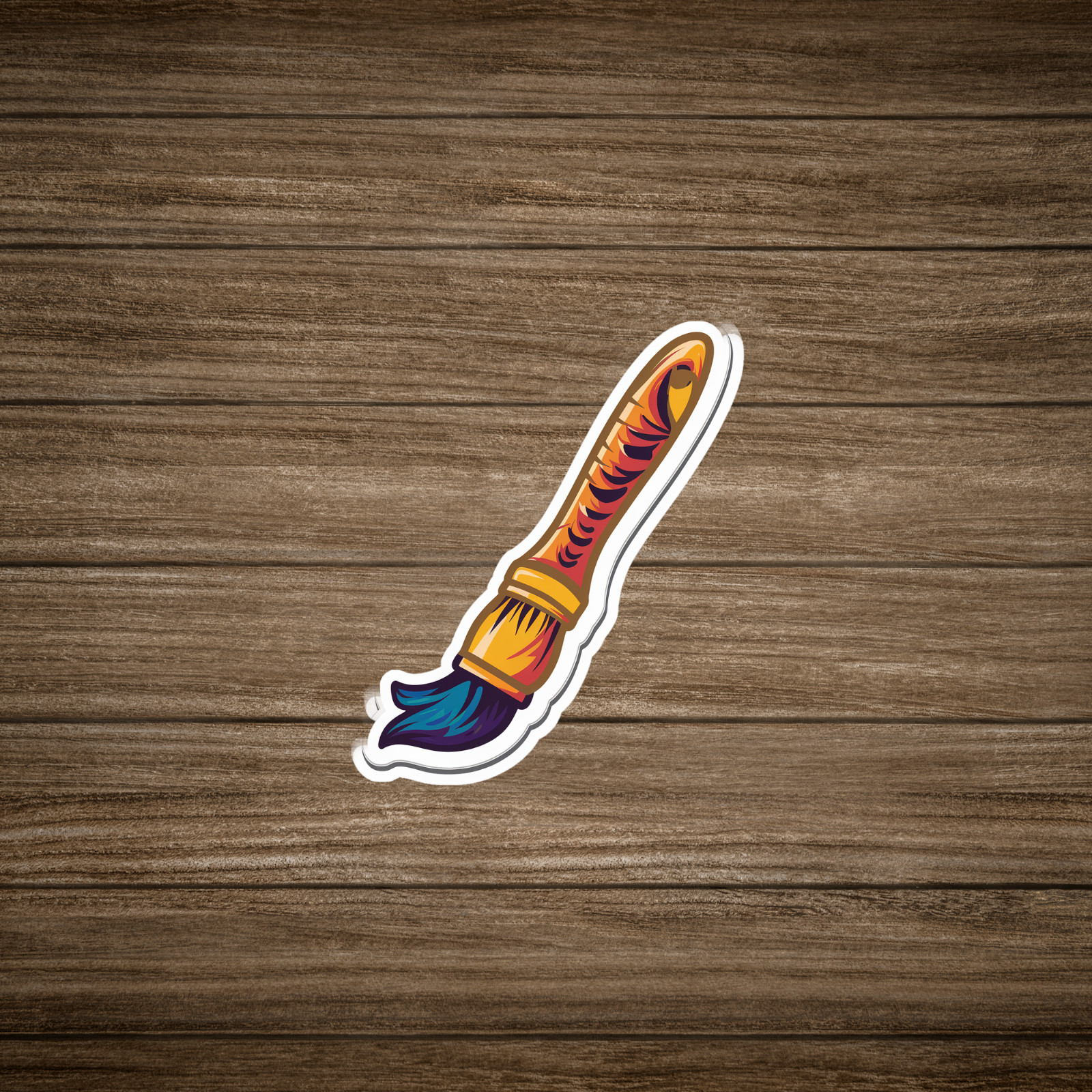 Colorful Paintbrush Sticker – Artist's Vibrant Tool of the Trade Decal #1431