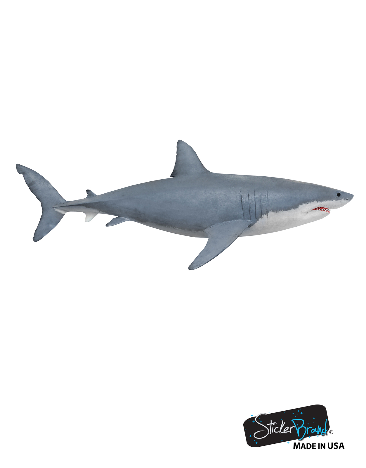 Great White Shark Wall Decal Graphic Sticker Side View Life Size #6084
