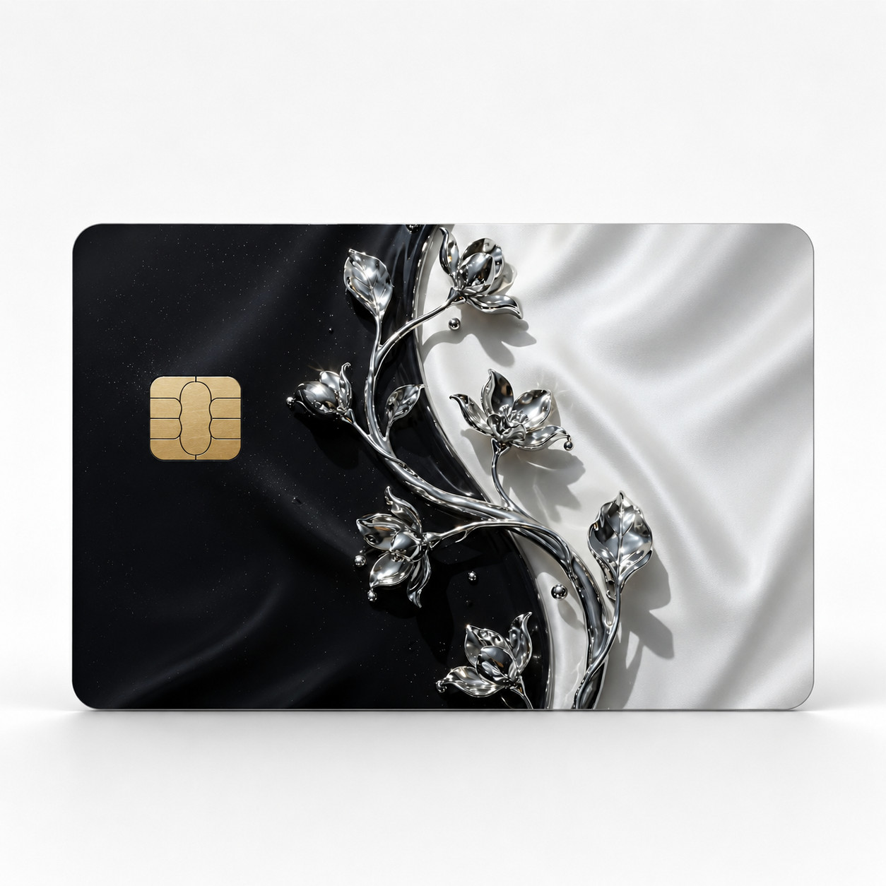 Silver Magnolia Luxury DesignDebit Card Credit Card Skin