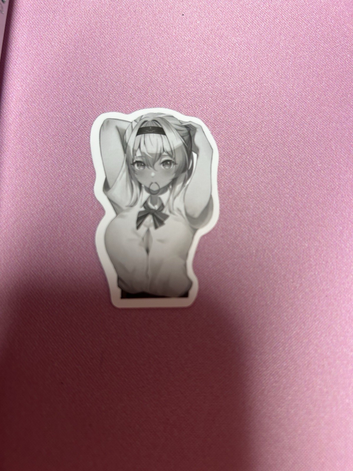black and white waifu lewd fantasy girl sticker #16