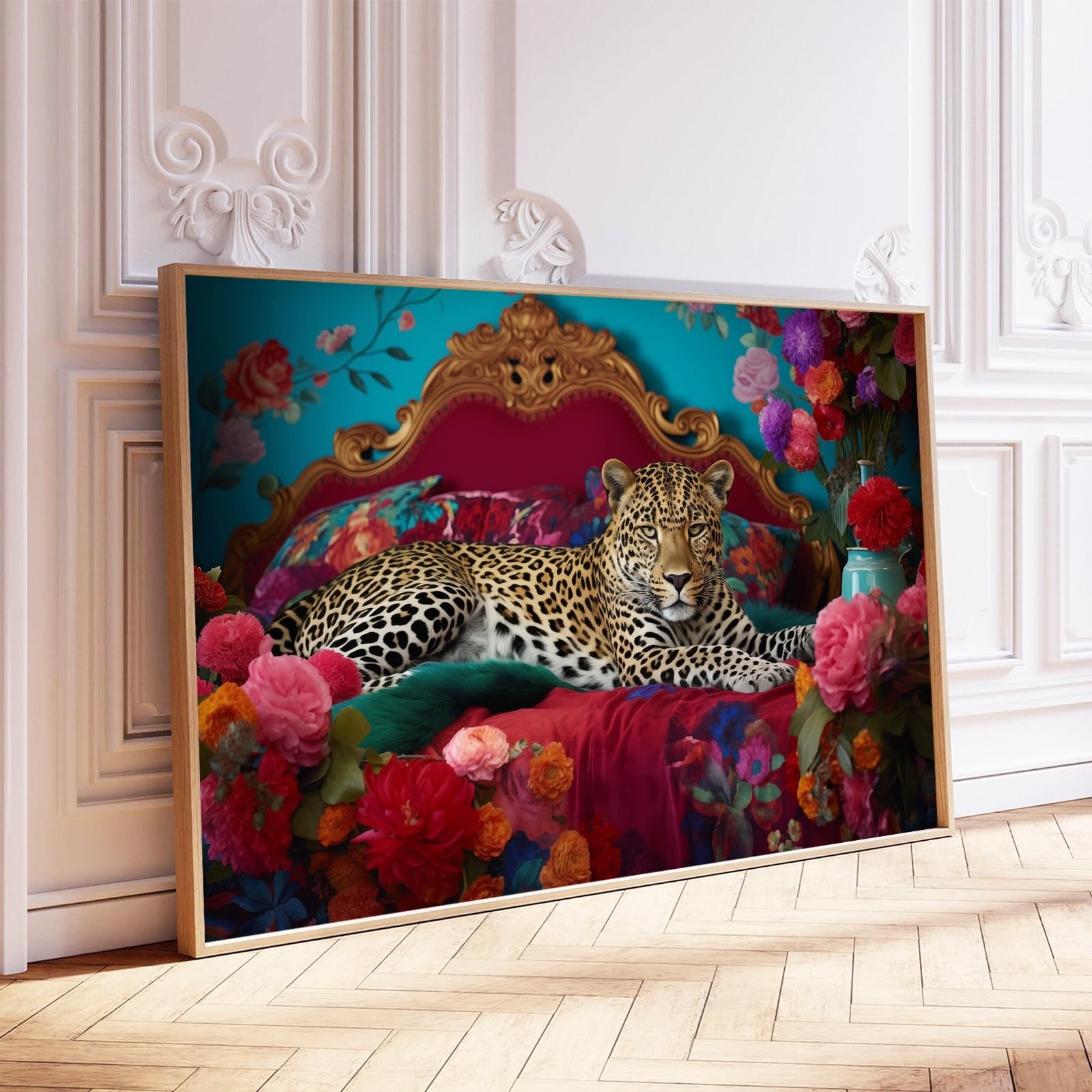 Tevenuktla Funky Leopard Wall Art Aesthetic Animal Posters Cheetah Print Canv…