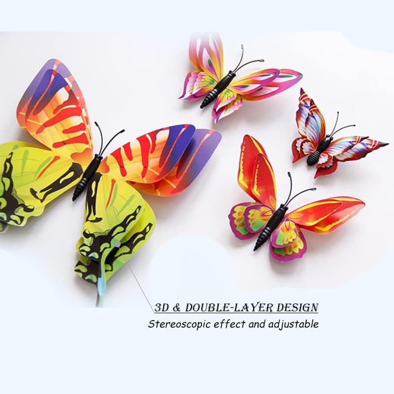 Butterfly Wall Decor 24/48 PCS, 3D Butterflies Stickers for Party Decorations wi