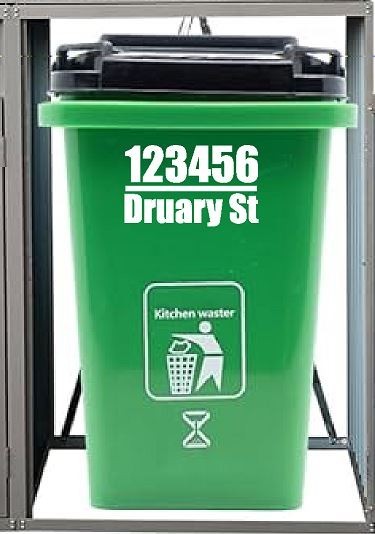 Trash Can REFLECTIVE Custom NUMBER Decal Sticker Vinyl SET YOU PROVIDE Address