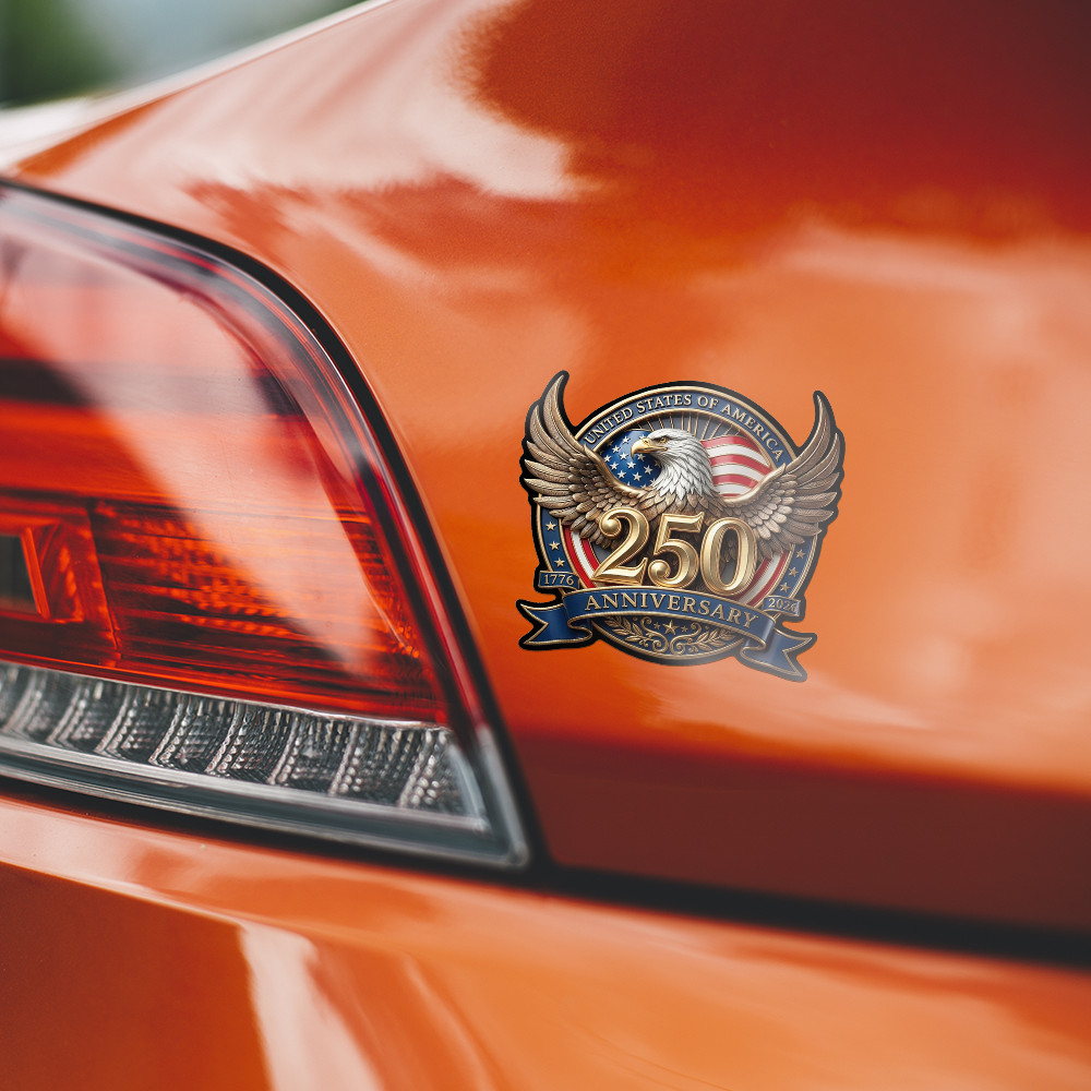 USA 250 Anniversary Bald Eagle Patriotic Vinyl Sticker Decal Car Window (3"x3")