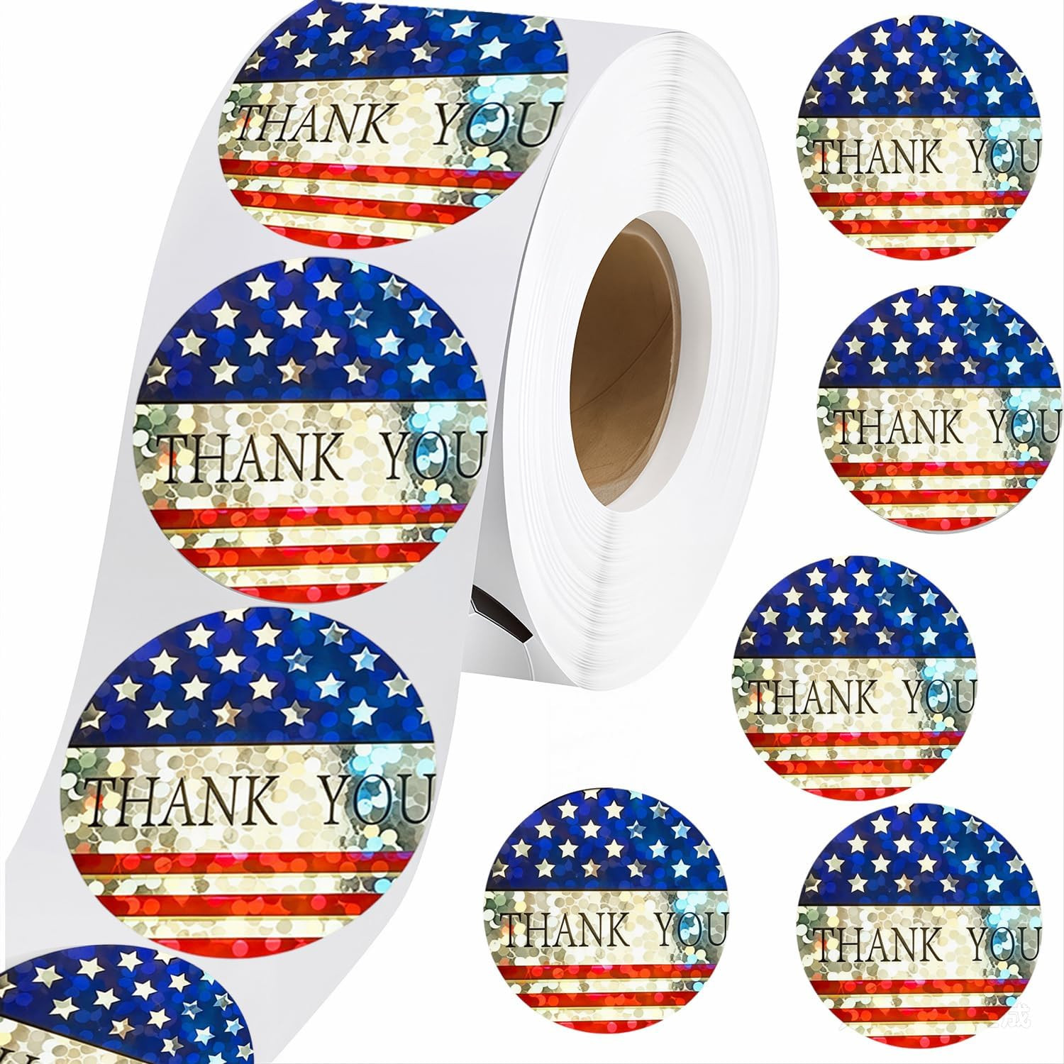 American Flag Thank You Stickers 500 Pcs 4th of July Patriotic Labels