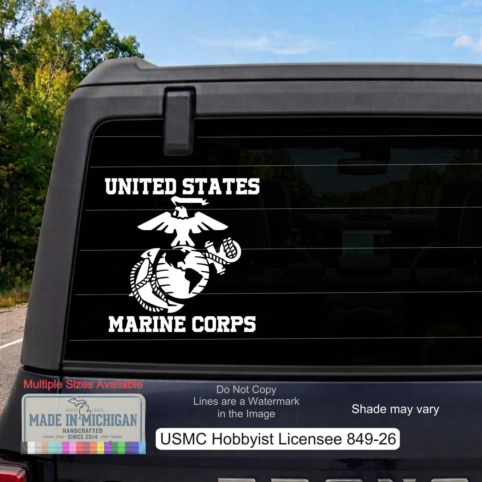 United States Marine Corps Decal USMC Car Window Sticker Eagle Globe Anchor Vet