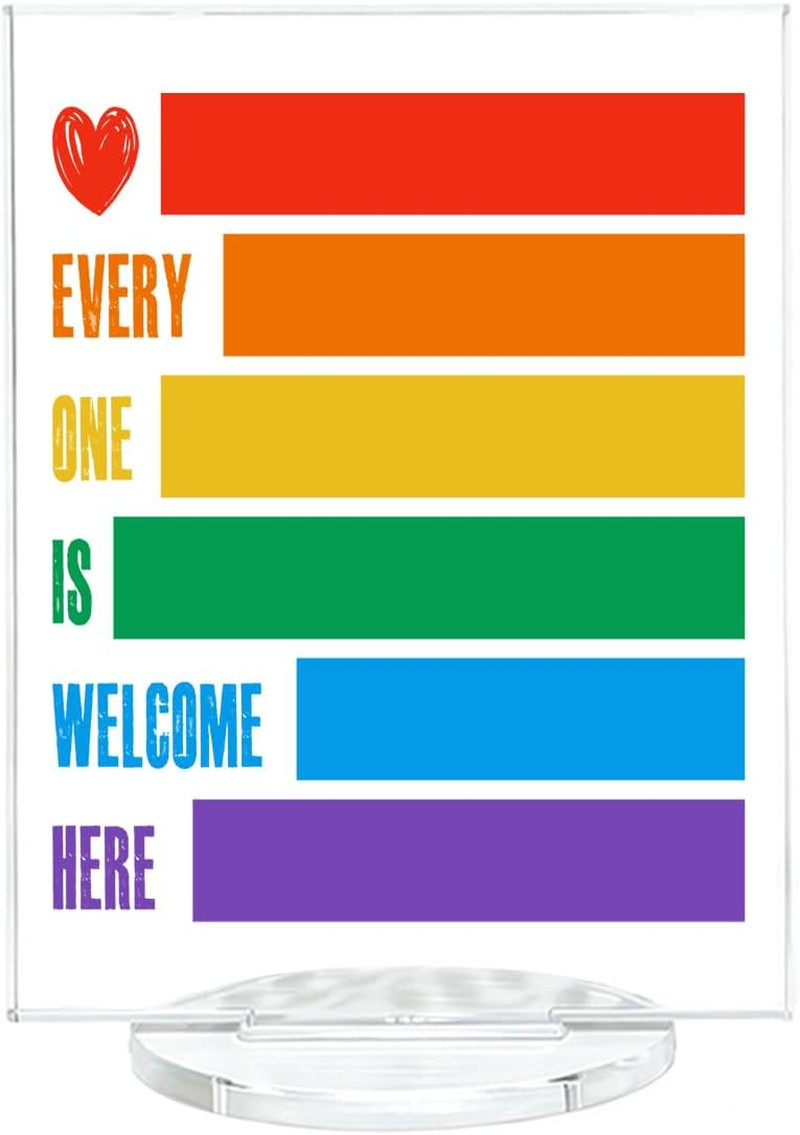 Pride Decorations – LGBTQ Gifts for Gay Men Women – Every One Is Welcome Here Ra