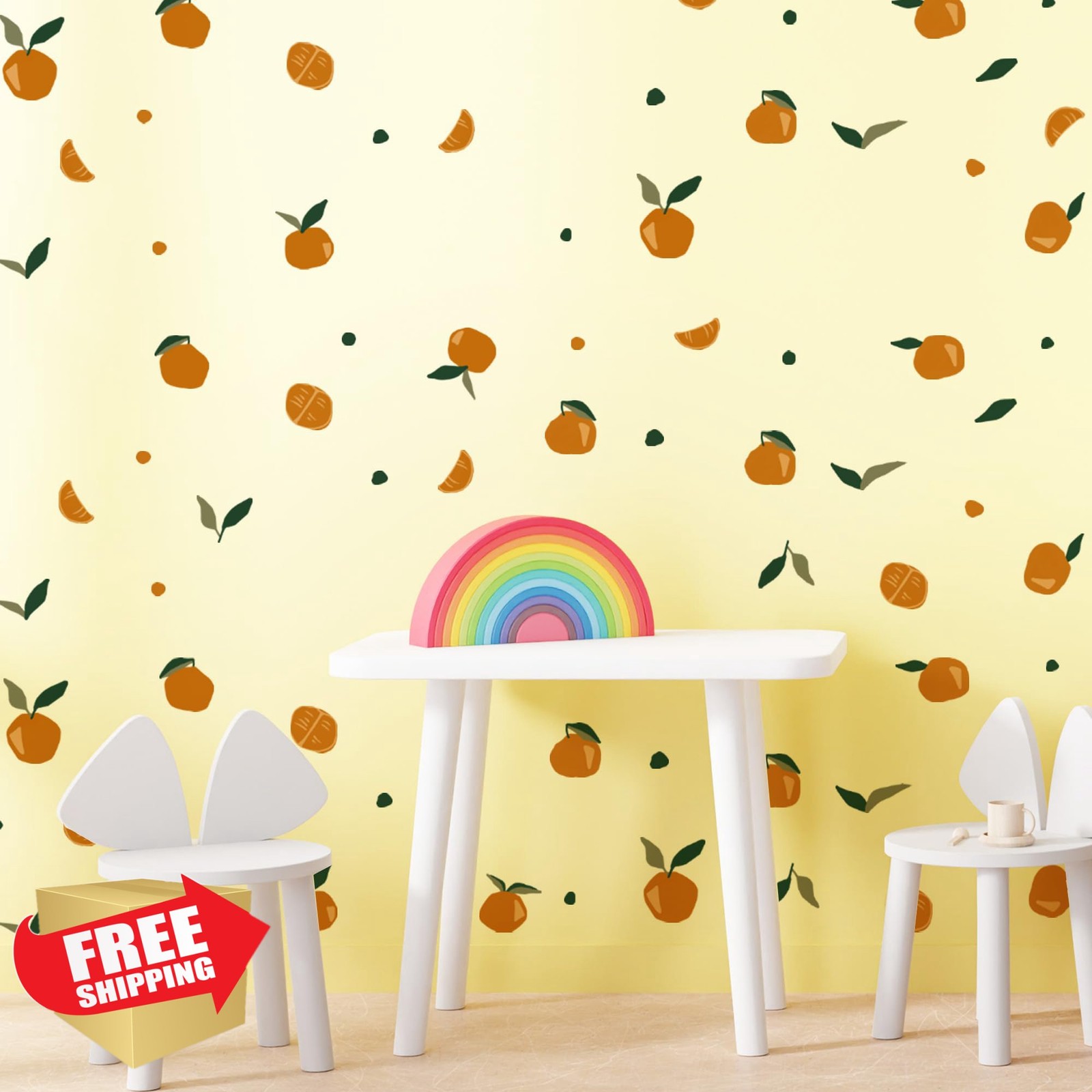 Frzflv Watercolor Citrus Fruit Wall Decals Kitchen Decor