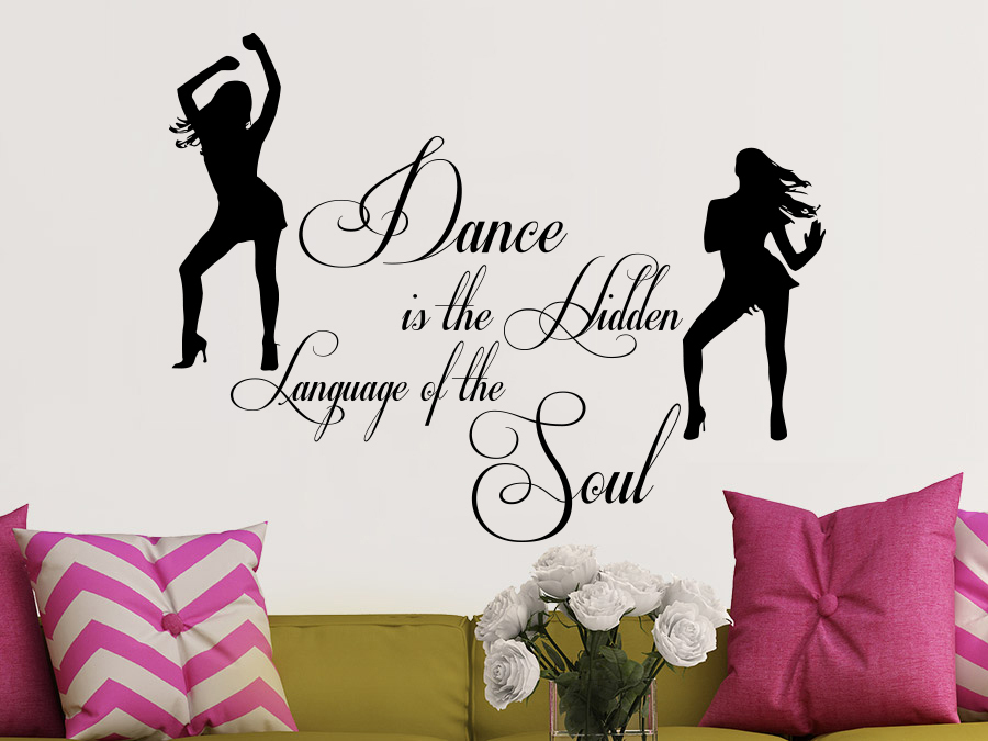 Vinyl Wall Decal Quotes Dance is the Hidden Language Dancer Sticker Design NS596