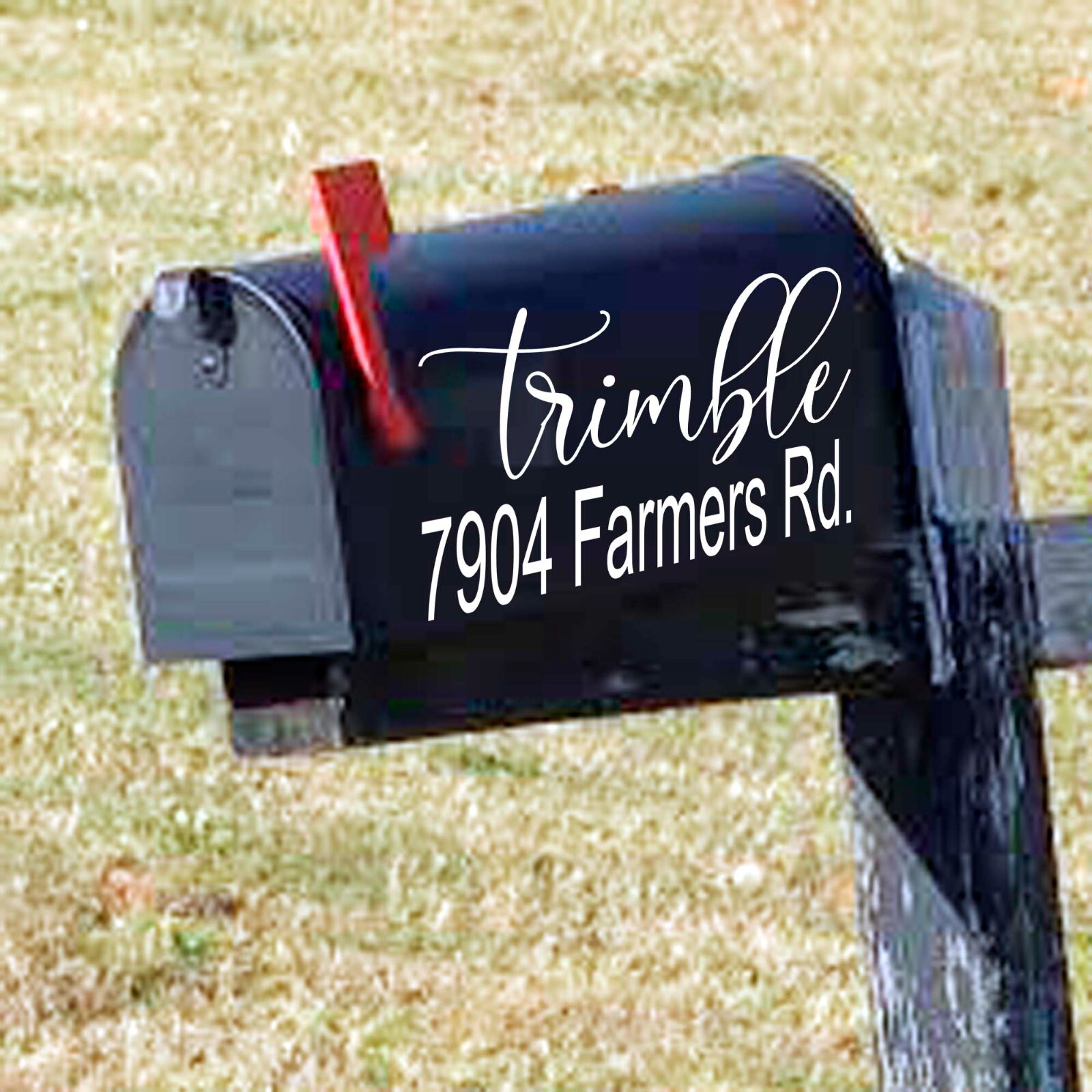 Mailbox Name Address Decal Personalized Street Name Number vinyl SET OF 3 sides