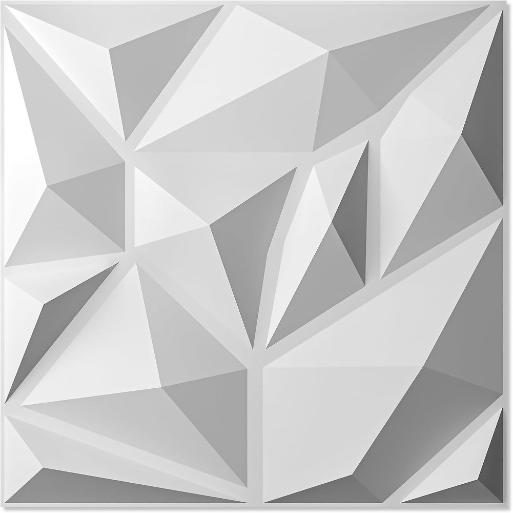 11.8"x11.8" Decorative 3D Wall Panels Diamond PVC Interior Wall Décor 10/20 Pack