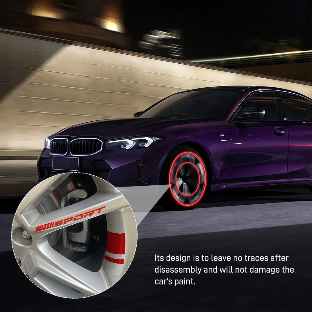 14PCS Car Decal Stickers, Car Reflective Stickers, Wheel Rim Decal Stripes Se…