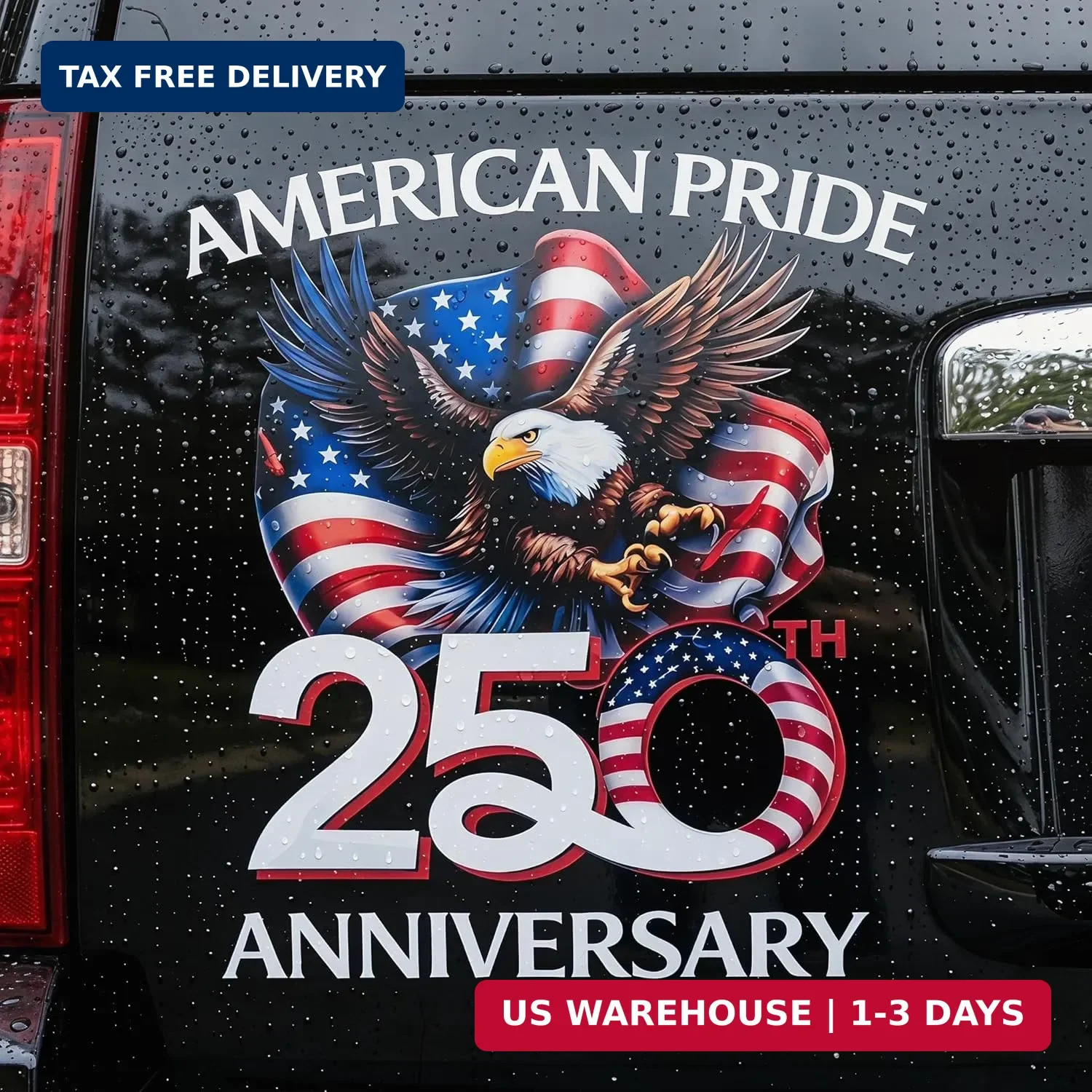 USA 250th Anniversary Stickers, American Pride Eagle with Flag Design, Patriotic