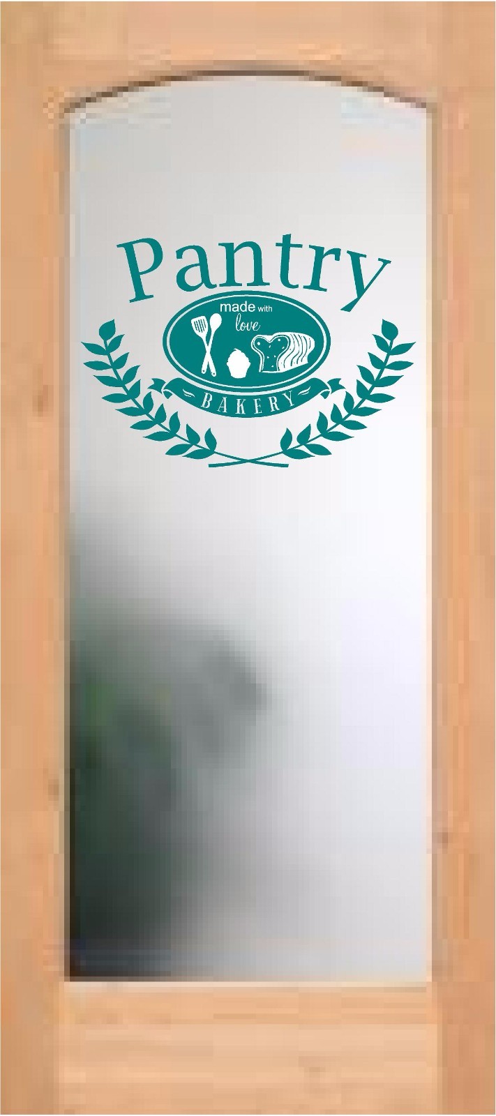 Pantry Door decal sticker made with love vinyl bread cupcake utensils bakery art