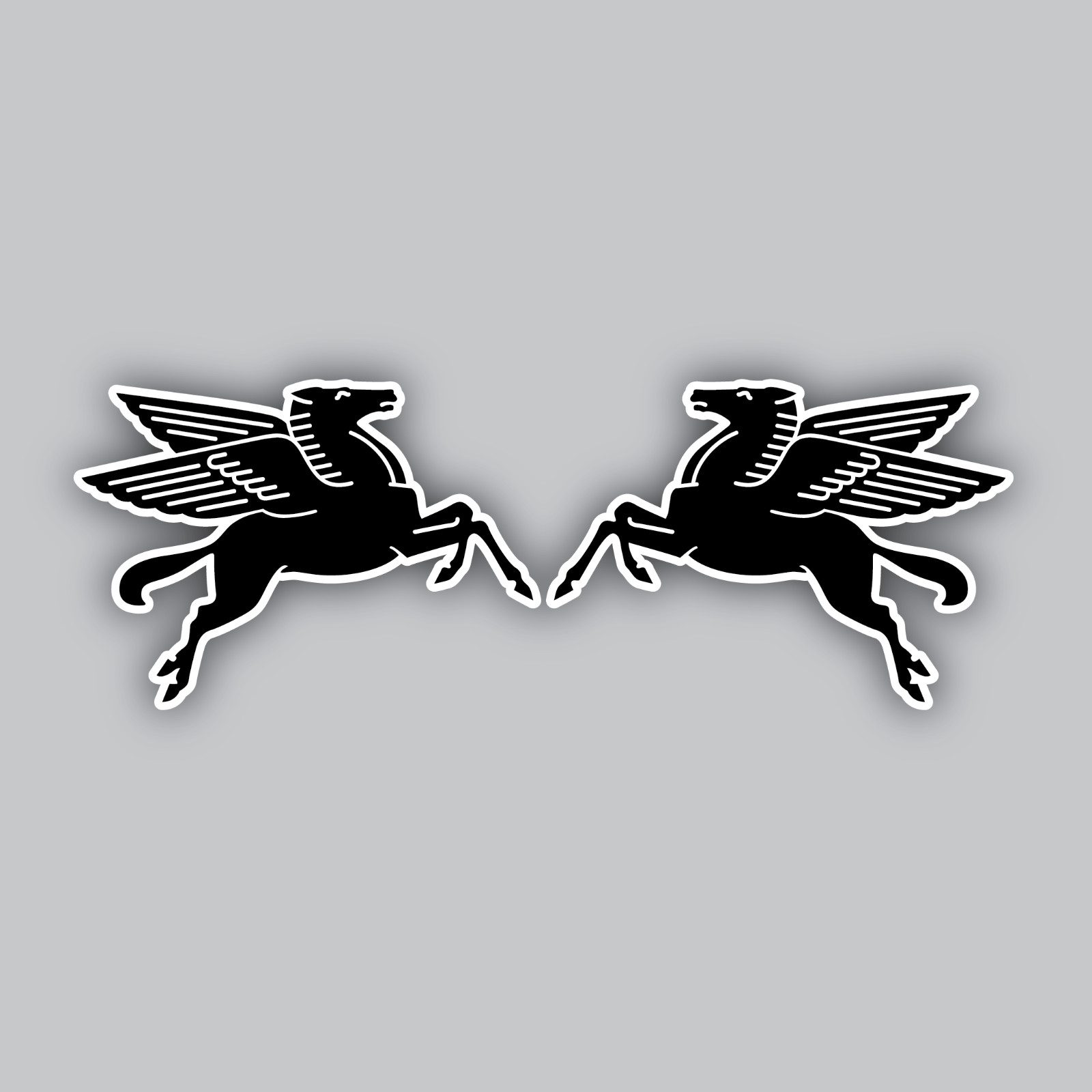Mobil Oil 2pc. Set Vinyl Sticker/Decal -Gas -Vintage -Classic -Racing -Pegasus