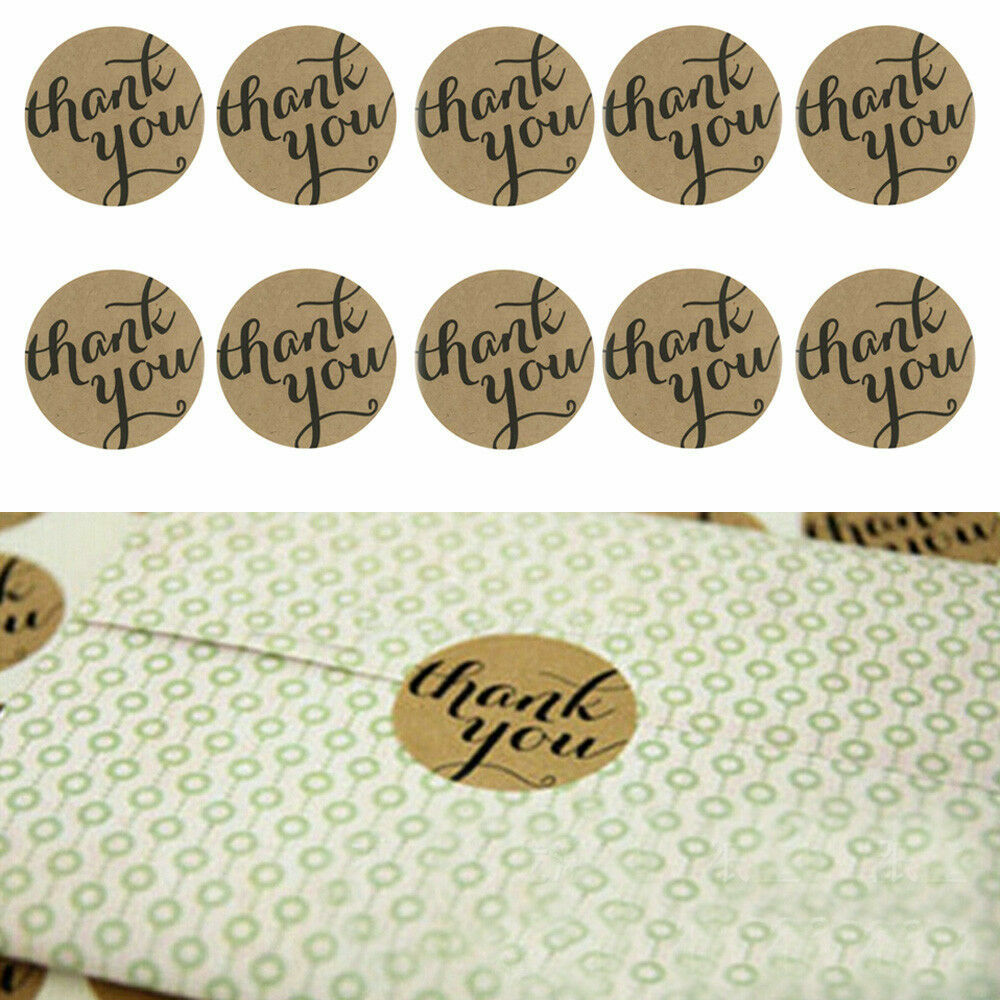 34 Thank You Stickers/Decals-1.5 Inch Round-Hand Made w/Love-Especially For You+