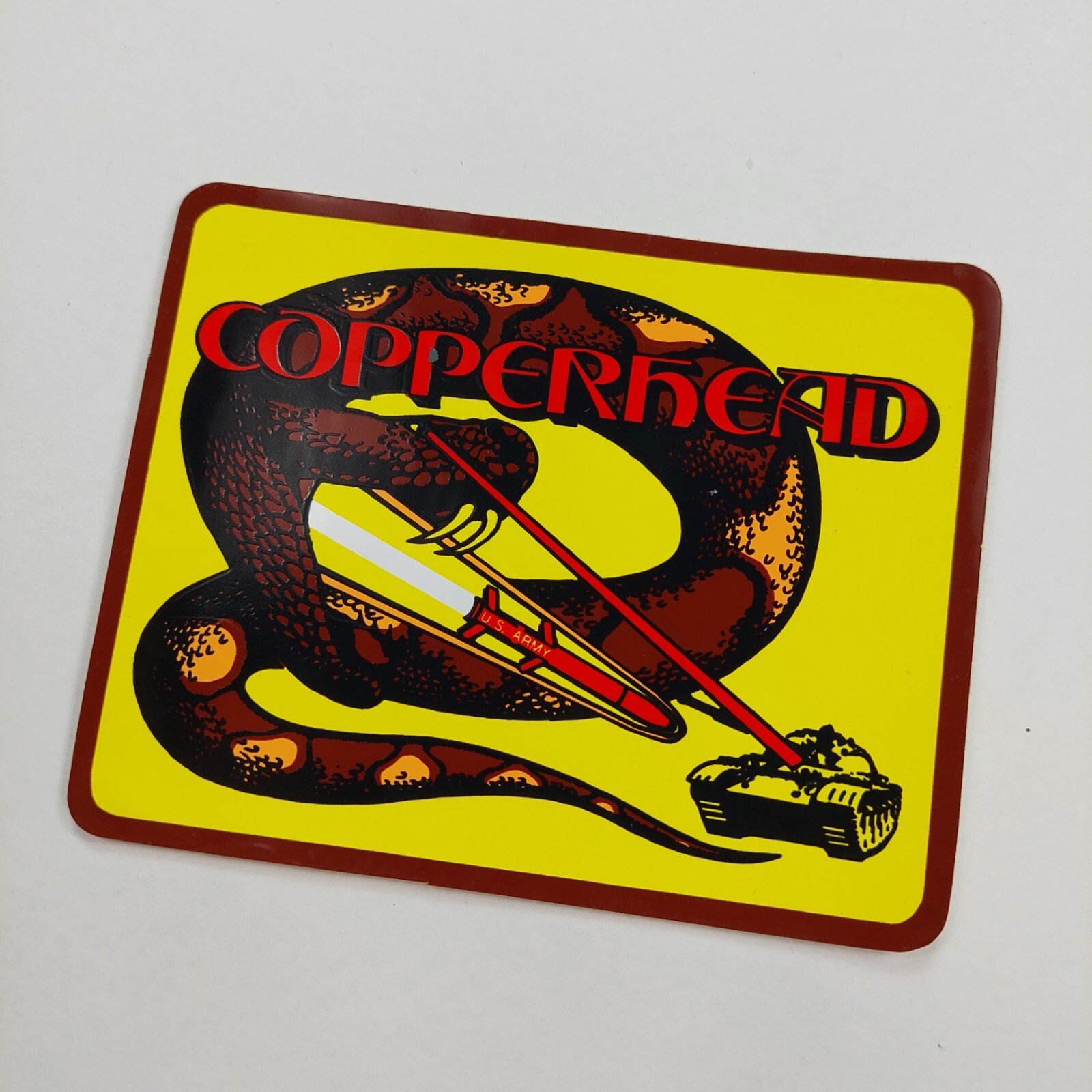 Vintage Sticker Decal Copperhead Military Tank Missile Snake Adhesive 4.5"x3.5"
