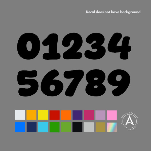 Custom Vinyl Numbers Decal Sticker Car Trailer Window BMX Dirt Bike semi-truck