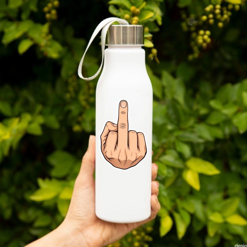 Middle Finger Funny Sticker, Peel N' Stick, Different Sizes.