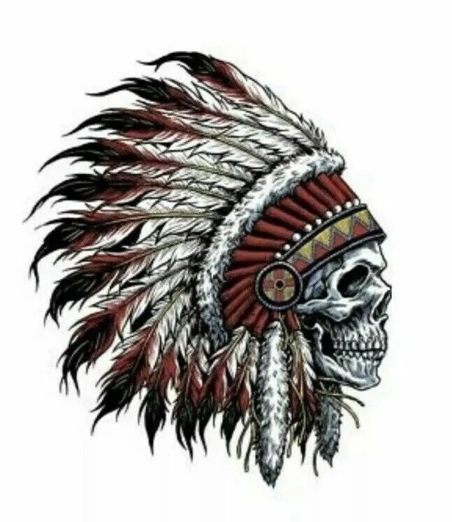 Native American Skull Sticker Decal