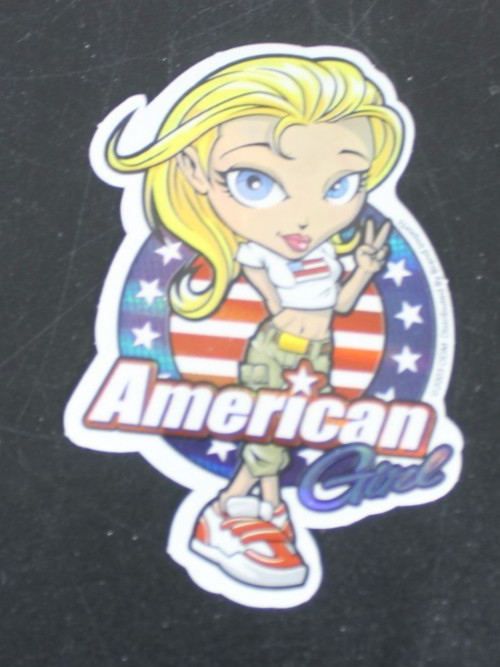 American Girl 2003 Y2K ODM Brand Imports Prism Holo Girl Power Vending Sticker