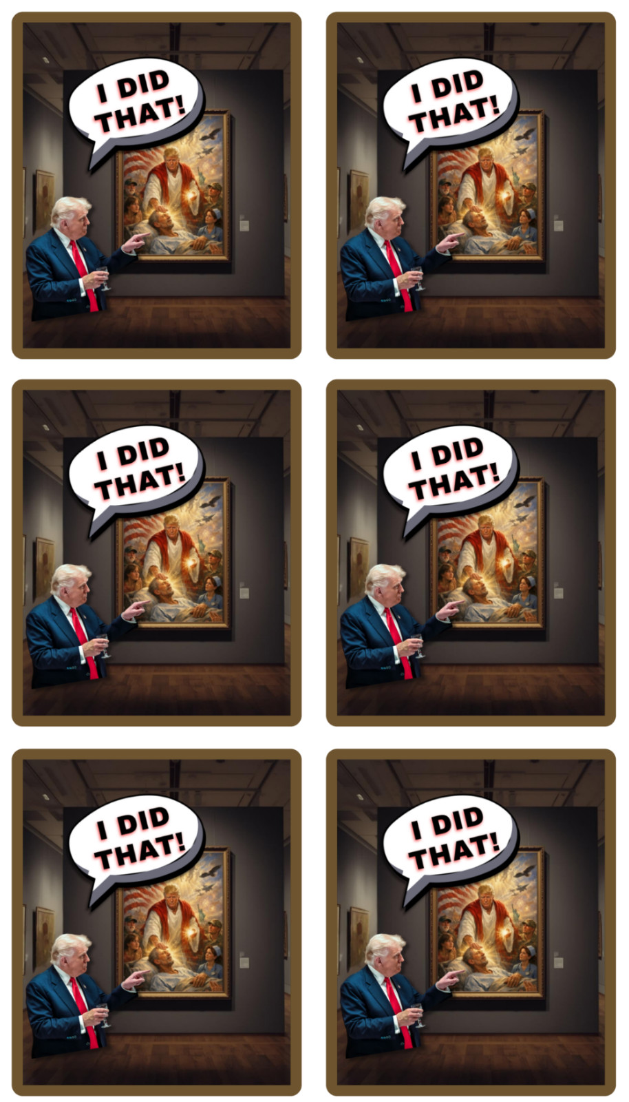 Trump I Did That Trump as Jesus Doctor Stickers 12pcs Gas Pump Laptop Decals 2"