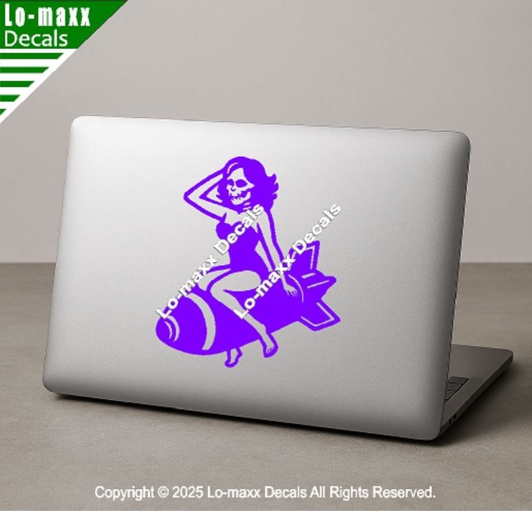 WWII Zombie Pin Up Bomb Decal Military Nose Art Style Avery Dennison Vinyl