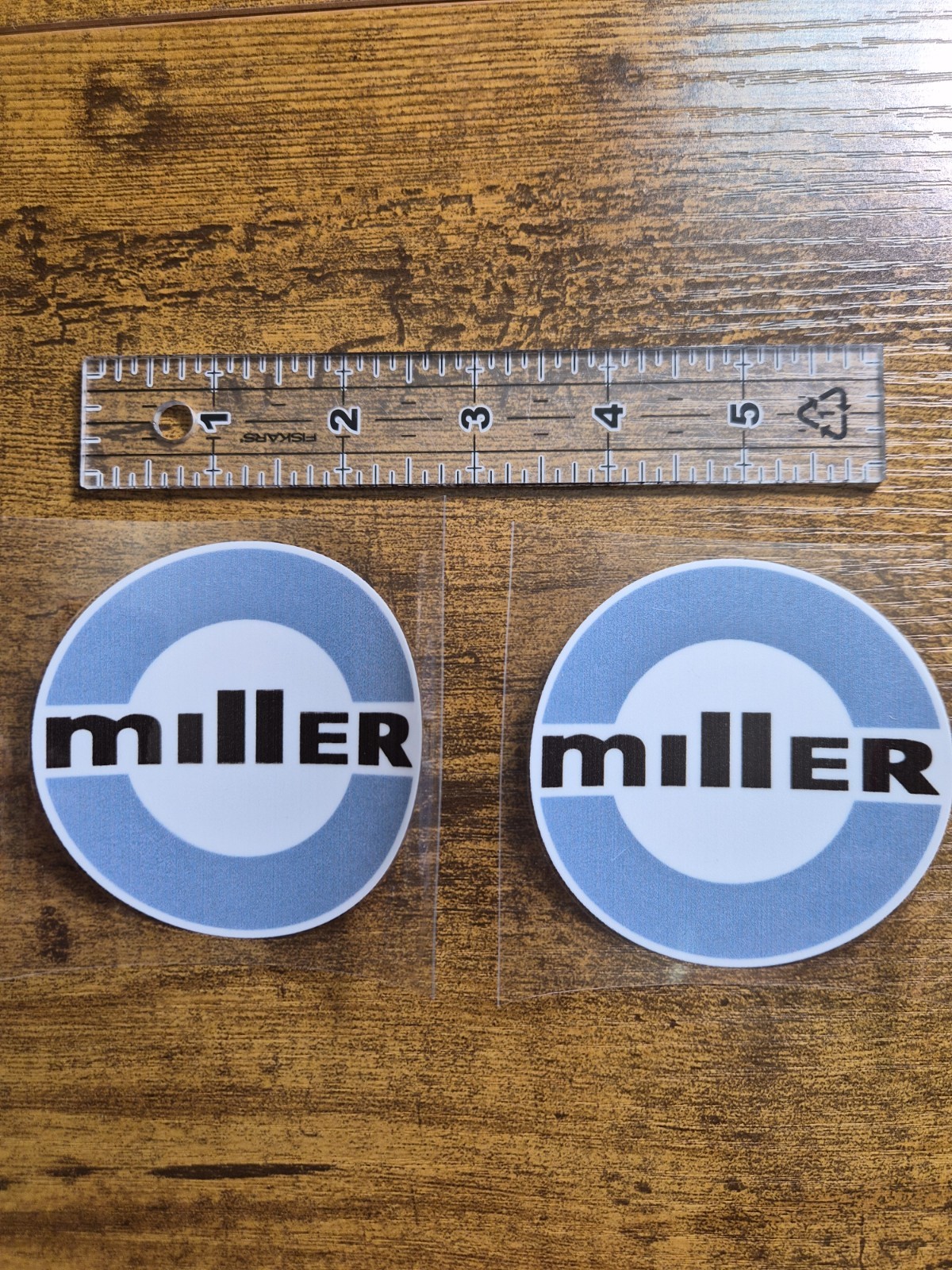 2pc. MILLER WELDER 1980 High Quality UVDTF Raised Decal Waterproof USA Not Vinyl